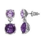 Dana Buchman Drop Earrings - Made With Swarovski Crystals, Women's, Purple