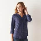 Women's Sonoma Goods For Life&trade; Utility Roll-tab Shirt, Size: Xl, Dark Blue