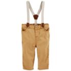 Baby Boy Oshkosh B'gosh&reg; Twill Suspender Pants, Size: 12-18 Month, Brown