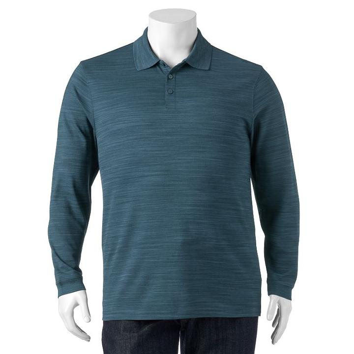 Big & Tall Haggar Classic-fit Space-dyed Textured Performance Polo, Men's, Size: L Tall, Purple Oth