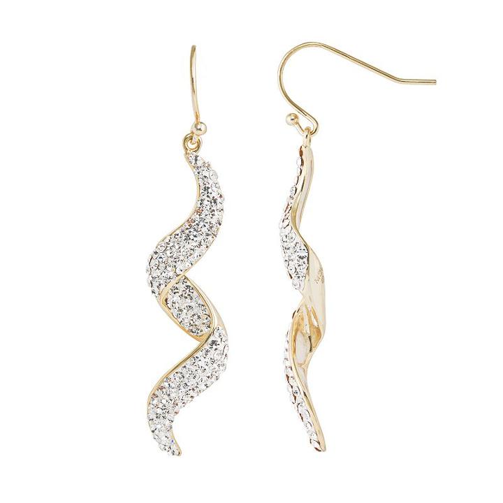 Crystal Radiance 18k Gold-plated Swirl Drop Earrings, Women's, Yellow