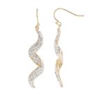 Crystal Radiance 18k Gold-plated Swirl Drop Earrings, Women's, Yellow