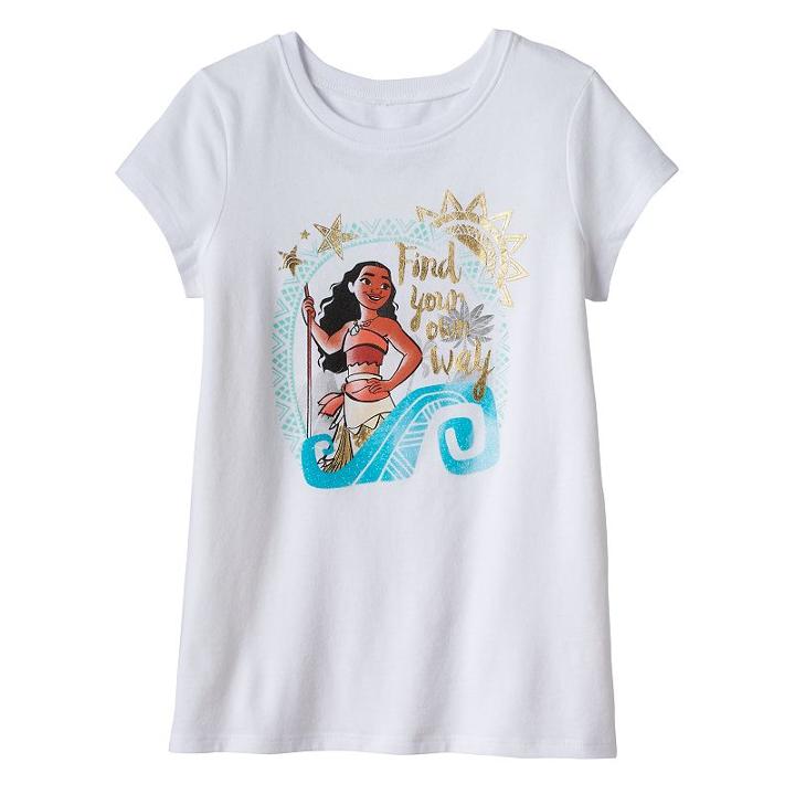 Disney's Moana Girls 4-10 Find Your Own Way Tee By Jumping Beans&reg;, Girl's, Size: 6, White