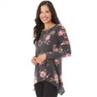 Women's Apt. 9&reg; Sharkbite Cage Top, Size: Medium, Dark Charcoal Floral