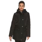 Women's Apt. 9&reg; Hooded Quilted Wool Blend Anorak Jacket, Size: Medium, Grey (charcoal)