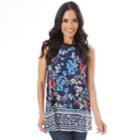 Women's Apt. 9&reg; Printed Swing Tank, Size: Small, Multi Floral Border