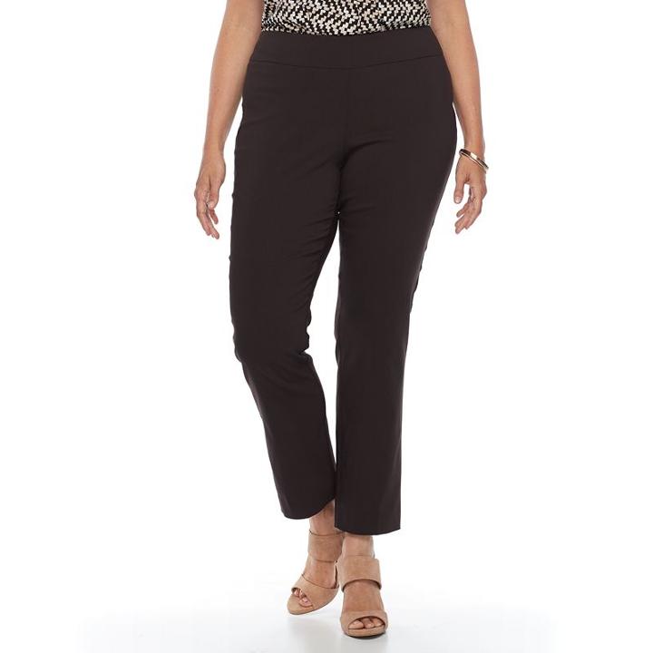 Plus Size Dana Buchman Slimming Pull-on Pants, Women's, Size: 3 - Regular, Brown