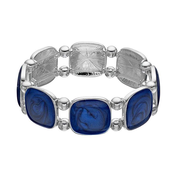 Square Stretch Bracelet, Women's, Blue