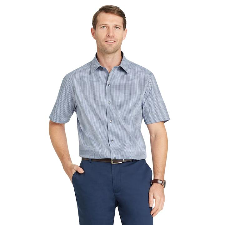 Big & Tall Van Heusen Flex Classic-fit Non-iron Poplin Button-down Shirt, Men's, Size: L Tall, Blue (navy)