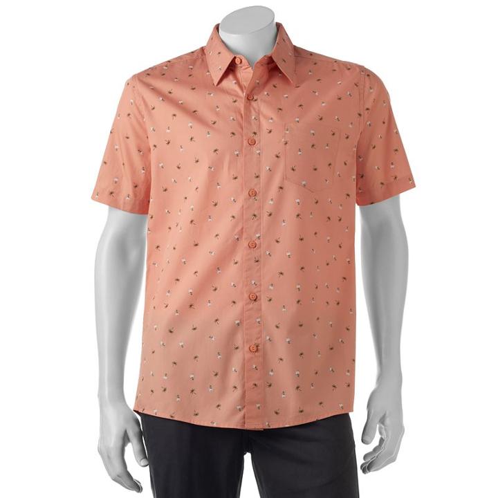 Men's Haggar Classic-fit Button-down Shirt, Size: Medium, Brt Orange