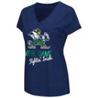 Women's Campus Heritage Notre Dame Fighting Irish V-neck Tee, Size: Small, Blue (navy)