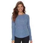Petite Croft & Barrow&reg; Transfer Stitch Sweater, Women's, Size: S Petite, Med Blue