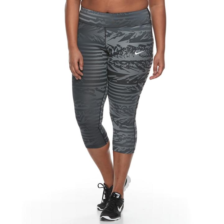 Plus Size Nike Power Essential Running Capri Leggings, Women's, Size: 1xl, Grey