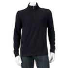 Men's Croft & Barrow&reg; Classic-fit Mockneck Quarter-zip Pullover, Size: Medium, Black