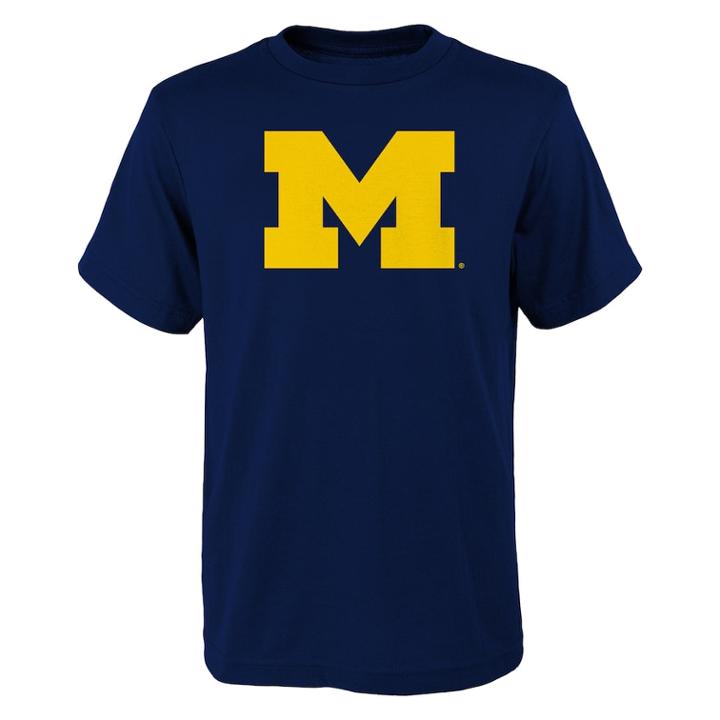Boys 4-18 Michigan Wolverines Primary Logo Tee, Size: 12-14, Blue (navy)