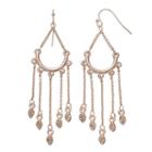 Lc Lauren Conrad Leaf Nickel Free Chandelier Earrings, Women's, Med Pink