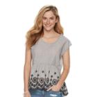 Women's Sonoma Goods For Life&trade; Eyelet Peplum Tee, Size: Small, Natural