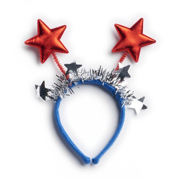Red, White & Blue Star Bobble Headband, Women's, Multicolor