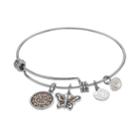 Love This Life Granddaughter Butterfly Charm Bangle Bracelet, Women's, Silver