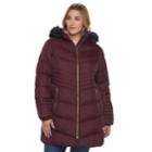 Plus Size Apt. 9&reg; Hood Faux-fur Trim Jacket, Women's, Size: 1xl, Dark Red
