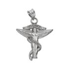 Logoart Sterling Silver Chiropractic Caduceus Pendant, Women's, Grey