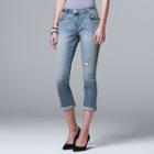 Women's Simply Vera Vera Wang Ripped Boyfriend Jeans, Size: 6, Brt Blue