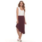 Petite Apt. 9&reg; Asymmetrical Mix-print Skirt, Women's, Size: M Petite, Red