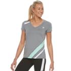 Women's Fila Sport&reg; Stripe Short Sleeve Tee, Size: Large, Light Grey