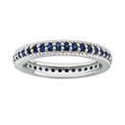 Stacks And Stones Sterling Silver Lab-created Sapphire Eternity Stack Ring, Women's, Size: 7, Blue