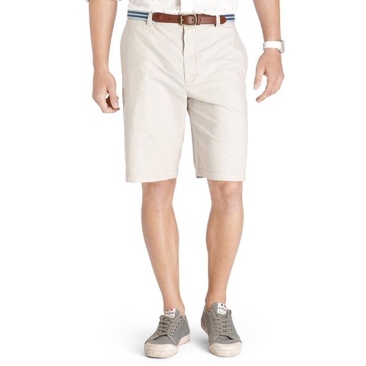 Men's Izod Saltwater Classic-fit Solid Flat-front Shorts, Size: 36, Med Beige
