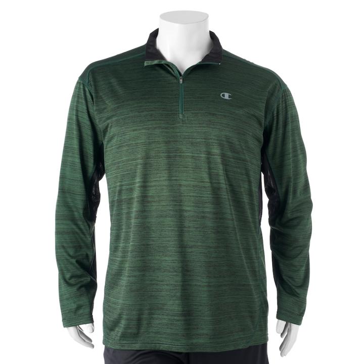 Big & Tall Champion Modern-fit Colorblock Quarter-zip Pullover, Men's, Size: 6xb, Green