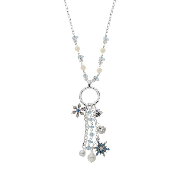 Joy Christmas Tree & Snowflake Charm Necklace, Women's, Multicolor