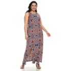 Plus Size Suite 7 Slit Maxi Dress, Women's, Size: 3xl, Paisley Tiles