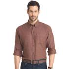 Men's Arrow Heritage Regular-fit Twill Button-down Shirt, Size: Large, Dark Brown