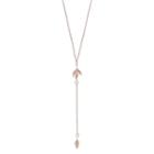 Lc Lauren Conrad Pave Leaf Y Necklace, Women's, Med Pink