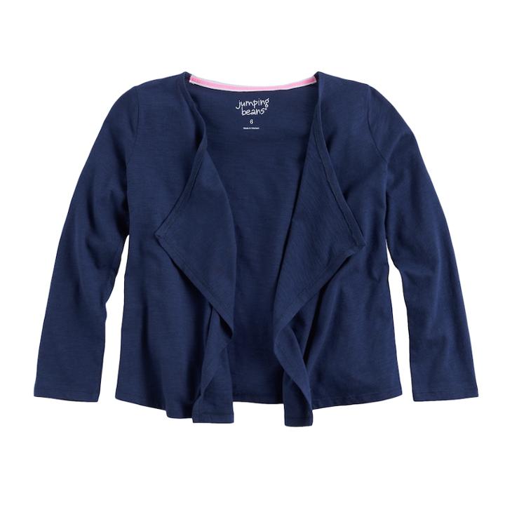 Girls 4-10 Jumping Beans&reg; Open Front Cardigan, Size: 6, Blue