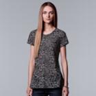 Women's Simply Vera Vera Wang Textured Floral Tee, Size: Small, Grey