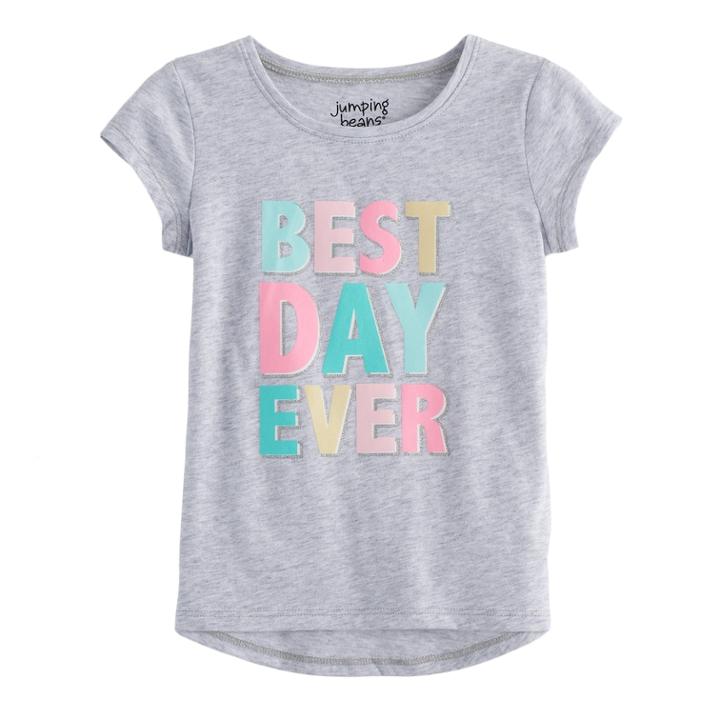 Toddler Girl Jumping Beans Best Day Ever Graphic Tee, Size: 3t, Light Grey