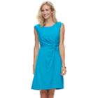 Women's Dana Buchman Twist Knot Fit & Flare Dress, Size: Small, Dark Blue