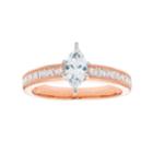 14k Gold Marquise Cut 1 Carat T.w. Igl Certified Diamond Engagement Ring, Women's, Size: 8.50, White