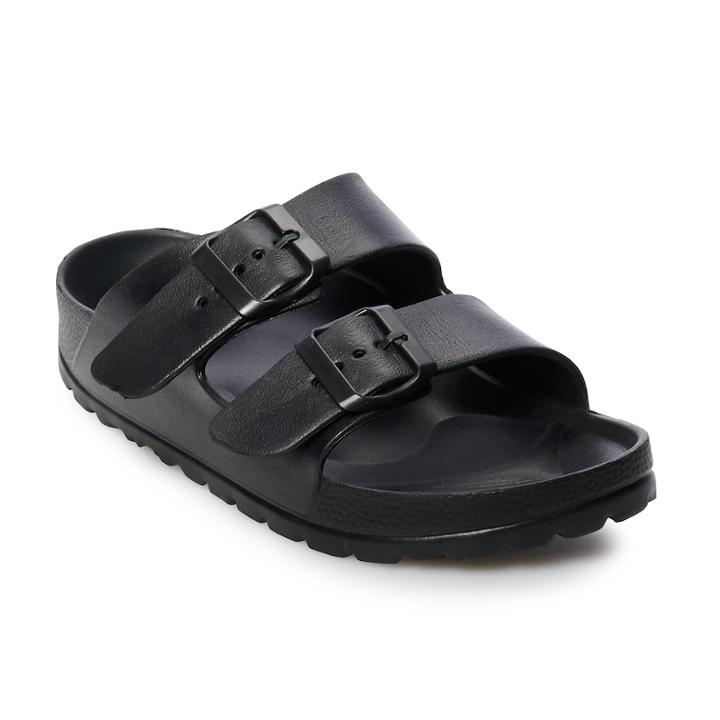 Women's Mudd&reg; Molded Double Strap Sandals, Size: Xl, Black