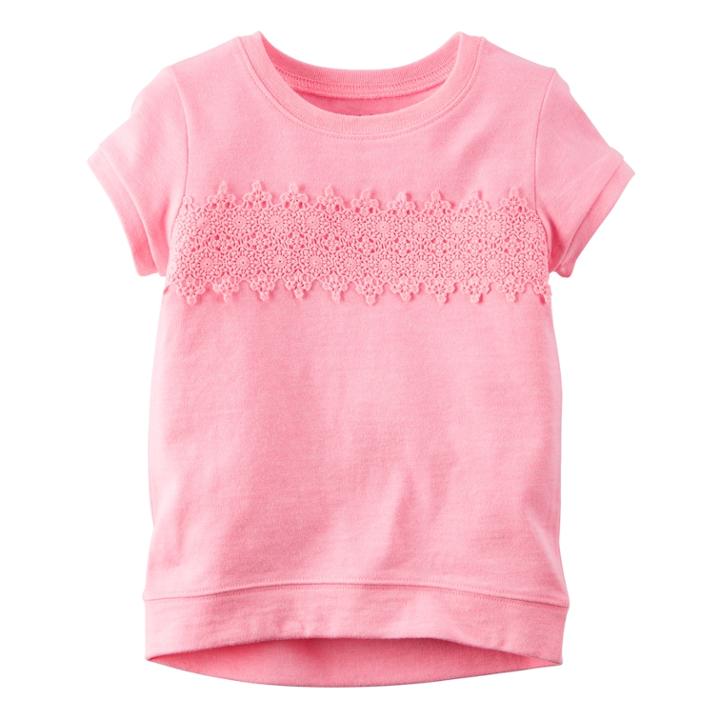 Girls 4-8 Carter's Crochet Lace Front Top, Size: 6x, Pink