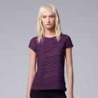 Women's Simply Vera Vera Wang Windy Jacquard Tee, Size: Large, Purple