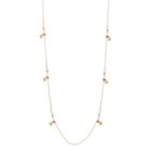 Lc Lauren Conrad Long Red Beaded Leaf Charm Station Necklace, Women's, Multicolor