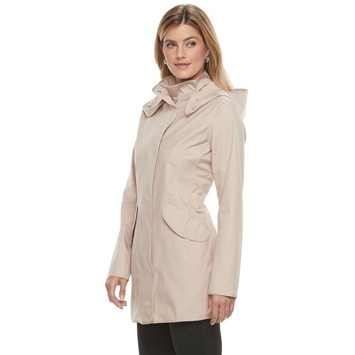 Women's Weathercast Hooded Performance Walker Rain Jacket, Size: Large, Pink