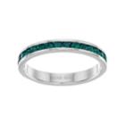 Traditions Sterling Silver Crystal Birthstone Eternity Ring, Women's, Size: 9, Green
