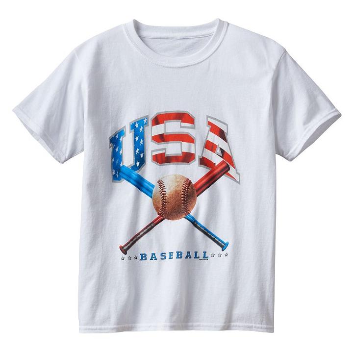 Boys Usa Baseball Bats Tee, Boy's, Size: Xs, White