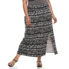 Plus Size Apt. 9&reg; Tummy Control Maxi Skirt, Women's, Size: 3xl, Black
