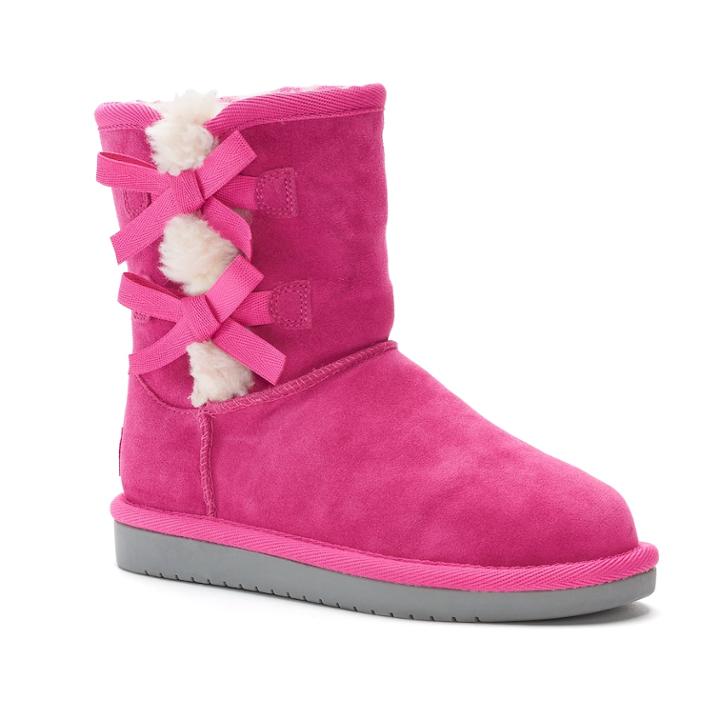 Koolaburra By Ugg Victoria Girls' Short Winter Boots, Size: 4, Dark Pink