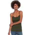 Women's Sonoma Goods For Life&trade; Strappy Camisole, Size: Xs, Dark Green